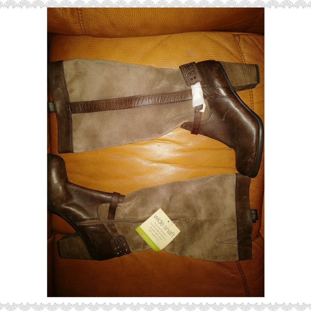 Naturalizer Wide Calf Leather/Suede Boot NWOT
